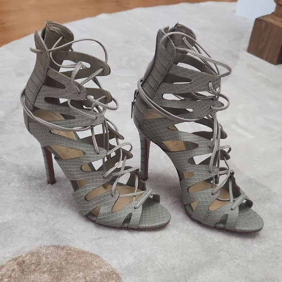 SCHUTZ Shoes - Schutz Elegant Gray Lace-Up Heels
